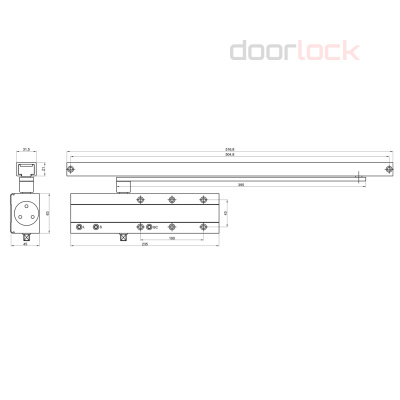 Дверной доводчик DOORLOCK DL345S/N EN 1-4 морозостойкий