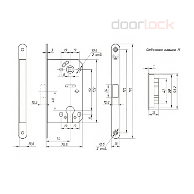 Замок ГАРДИАН Soft 11 M N (никелированный), с магнитной защелкой, под цилиндр