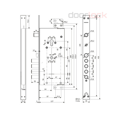 Врезной комбинированный сувальдный перекодировочный замок ГАРДИАН 75.14Т (серия ReStart)
