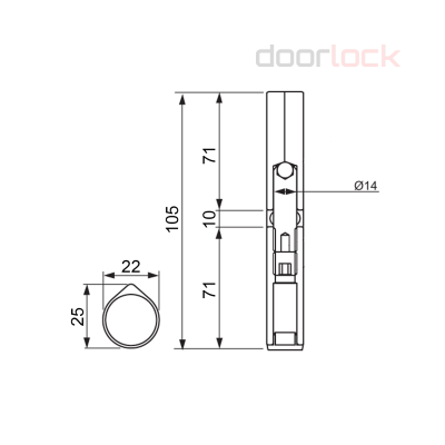 Дверная петля NF 129/2 регулируемая каплевидная, без покрытия