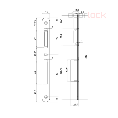 Запорная планка Bonaiti G343 для замка B-Klass