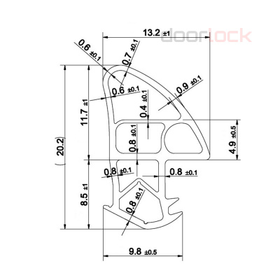 Уплотнитель ИЛЬПЕА САР для дверей для паза (13,2х11,7 мм)