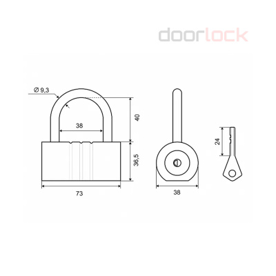 Навесной замок Фабрика замков 801F-70