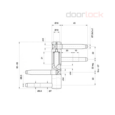 Петля OTLAV 495 диам.16мм часть полотна (оцинкованная)