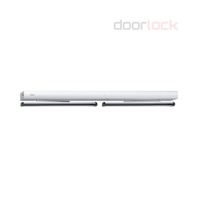 Привод распашной GEZE Powerturn F-IS для 2-х створчатой двери с роликовыми тягами, серебристый