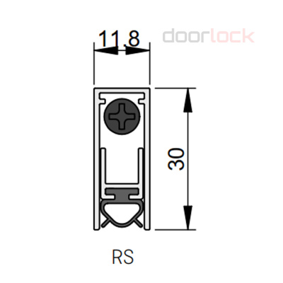 Порог автоматический Athmer M-12/30 EK/RS Silicone L=445мм (ригель на стороне петель) 