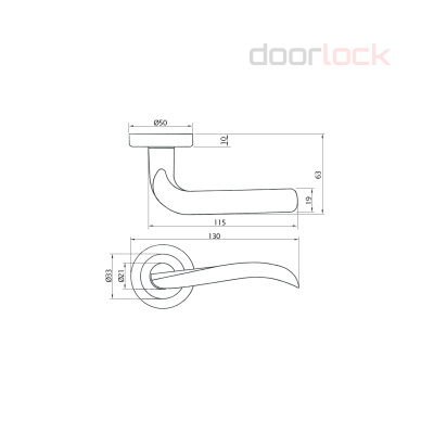 Ручка дверная DOORLOCK Irida M033, полированный хром