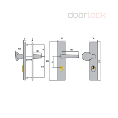 Гарнитур бронированный ABUS KLZS 714 ручка-кноб