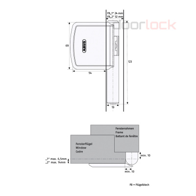 Блокиратор окна со стороны петель ABUS FAS 101 EK