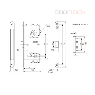 Замок ГАРДИАН Soft 1 M WC N (никелированный), с магнитной защелкой